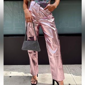Aimmia Metallic Pink Straight Leg Pants